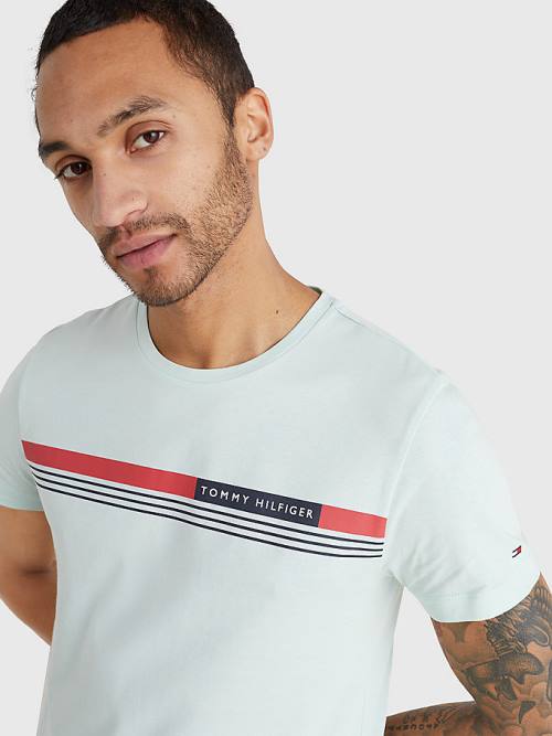 Tommy Hilfiger Signature Tape Póló Férfi Zöld | TH973ZJG