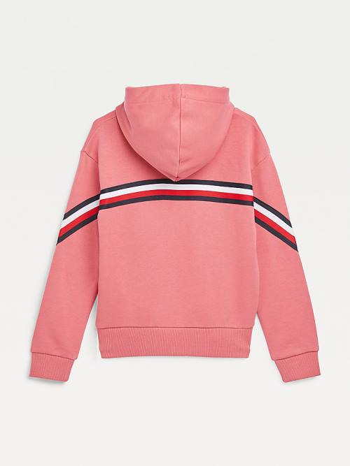 Tommy Hilfiger Signature Trim Slouchy Kapucnis Pulóver Lány Piros | TH159ZGK