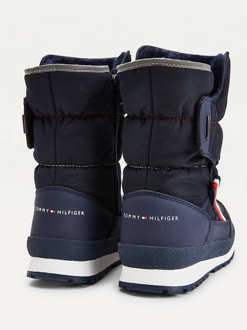 Tommy Hilfiger Signature Webbing Padded Snow Bakancs Fiú Kék | TH297WNV