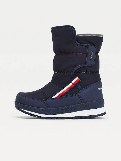 Tommy Hilfiger Signature Webbing Padded Snow Bakancs Fiú Kék | TH297WNV