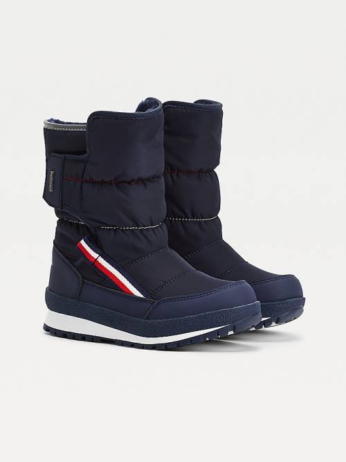 Tommy Hilfiger Signature Webbing Padded Snow Bakancs Fiú Kék | TH297WNV