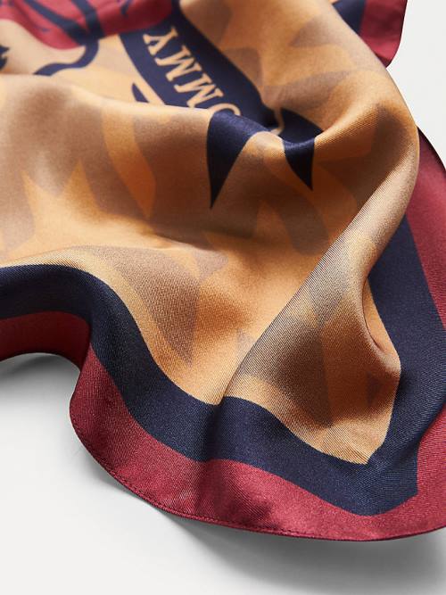 Tommy Hilfiger Silk Crest Shield Bandana Sál Női Bézs | TH785ZCB