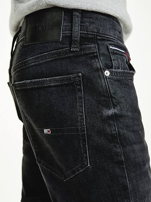 Tommy Hilfiger Simon Skinny Distressed Black Farmer Férfi Denim | TH210NAZ