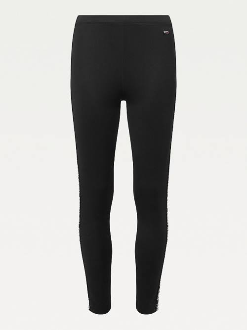 Tommy Hilfiger Skinny Logo Tape Leggings Női Fekete | TH493TMX