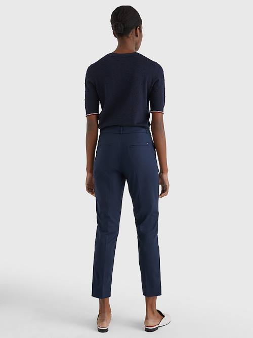 Tommy Hilfiger Slim Ankle Nadrág Női Kék | TH231HAF