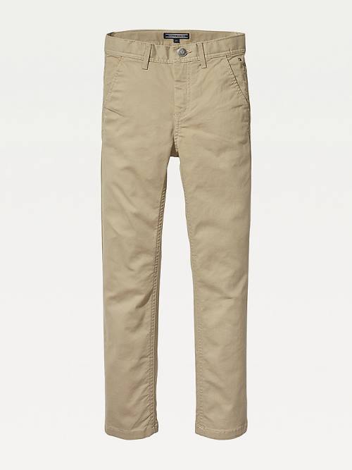 Tommy Hilfiger Slim Fit Chinos Nadrág Fiú Khaki | TH807EJH