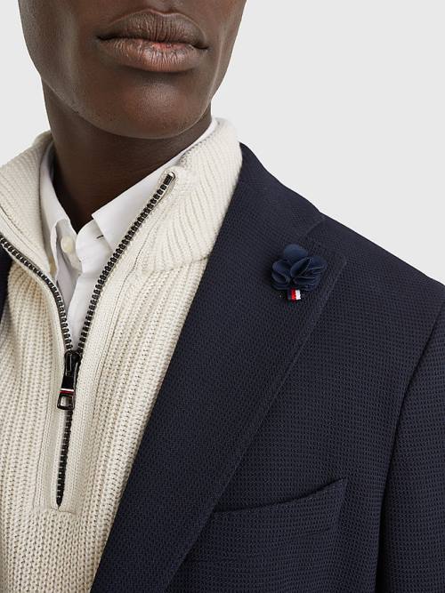 Tommy Hilfiger Slim Fit Constructed Blézerek Férfi Kék | TH389ORA