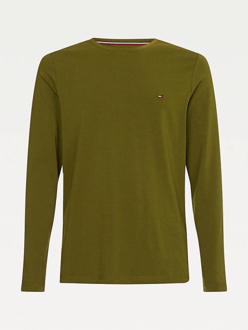 Tommy Hilfiger Slim Fit Long Sleeve Póló Férfi Barna | TH237MTI