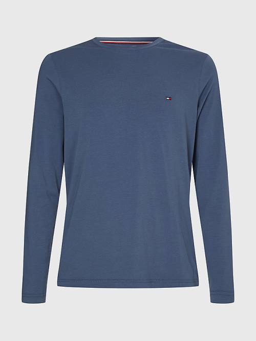 Tommy Hilfiger Slim Fit Long Sleeve Póló Férfi Kék | TH520AHE