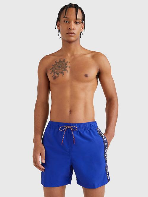 Tommy Hilfiger Slim Fit Mid Length Shorts Fürdőruha Férfi Kék | TH435XMG