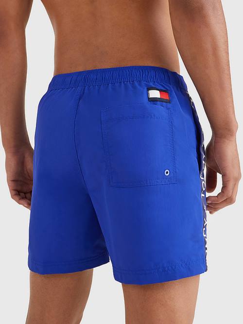 Tommy Hilfiger Slim Fit Mid Length Shorts Fürdőruha Férfi Kék | TH435XMG