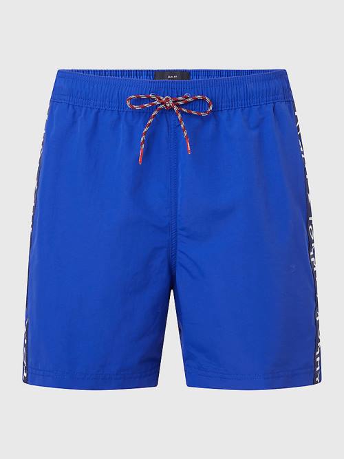 Tommy Hilfiger Slim Fit Mid Length Shorts Fürdőruha Férfi Kék | TH435XMG