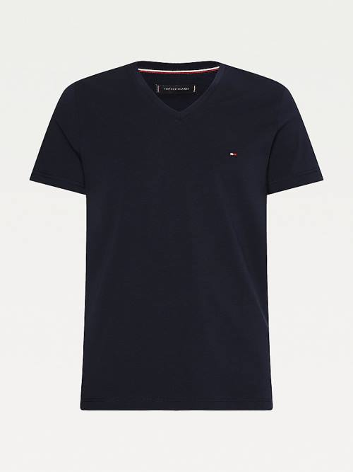 Tommy Hilfiger Slim Fit Pamut Póló Férfi Kék | TH321RPD