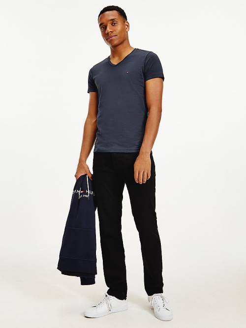 Tommy Hilfiger Slim Fit Pamut Póló Férfi Kék | TH321RPD