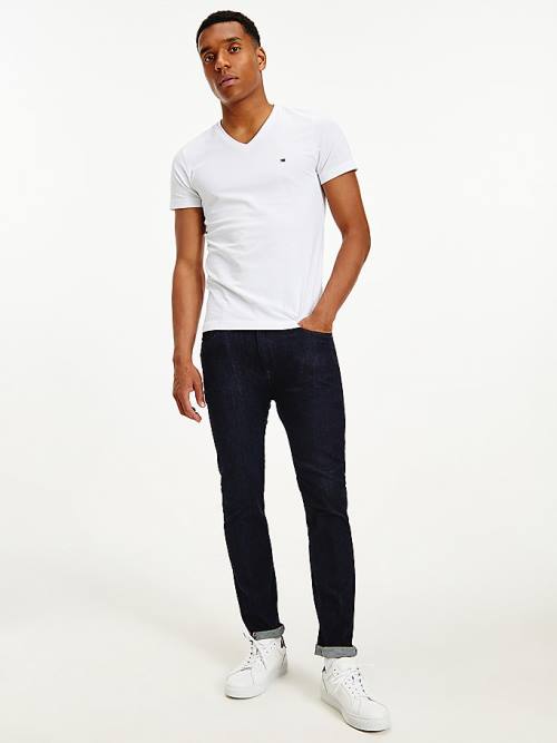 Tommy Hilfiger Slim Fit Pamut Póló Férfi Fehér | TH590CQO