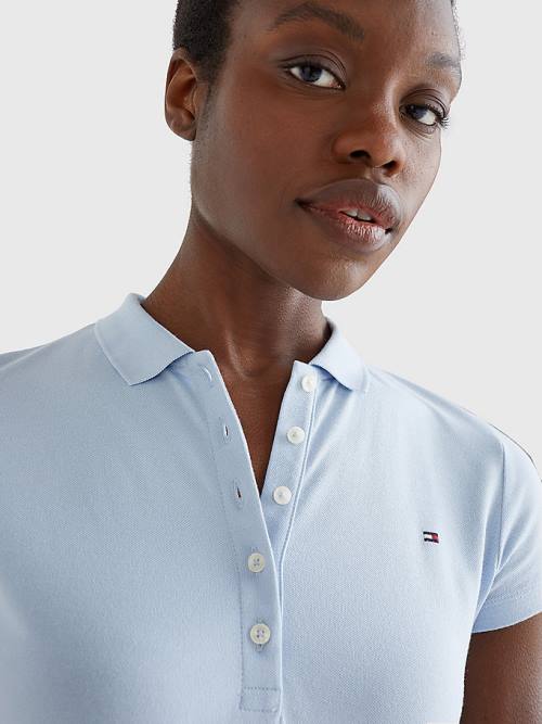 Tommy Hilfiger Slim Fit Polo Ruha Női Kék | TH285KBA