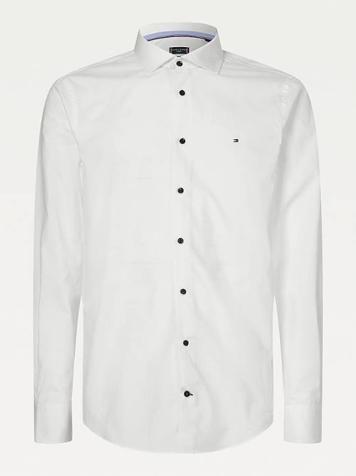 Tommy Hilfiger Slim Fit Poplin Ingek Férfi Fehér | TH290DPZ