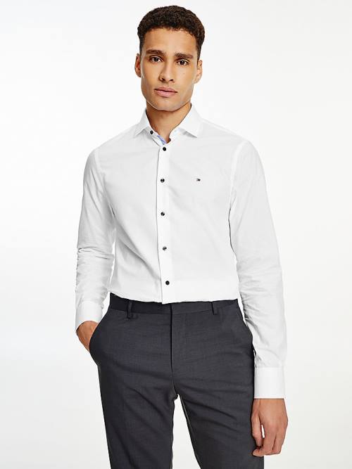 Tommy Hilfiger Slim Fit Poplin Ingek Férfi Fehér | TH290DPZ