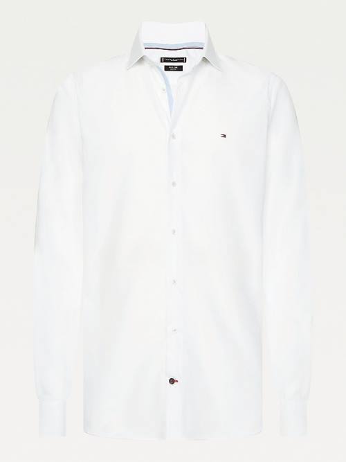 Tommy Hilfiger Slim Fit Poplin Ingek Férfi Fehér | TH832WNK