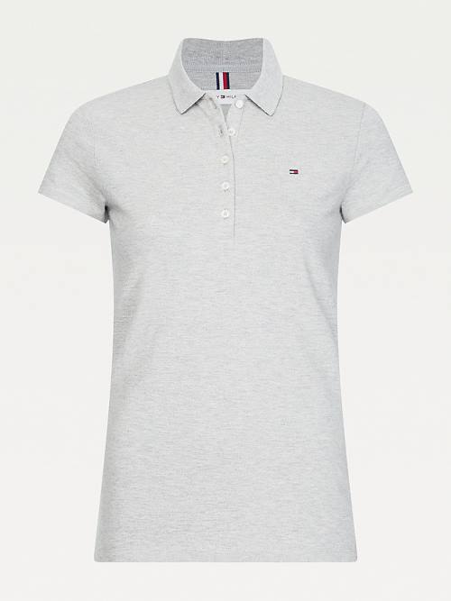 Tommy Hilfiger Slim Fit Póló Női Szürke | TH396UDC