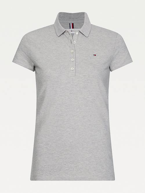 Tommy Hilfiger Slim Fit Póló Női Szürke | TH396UDC