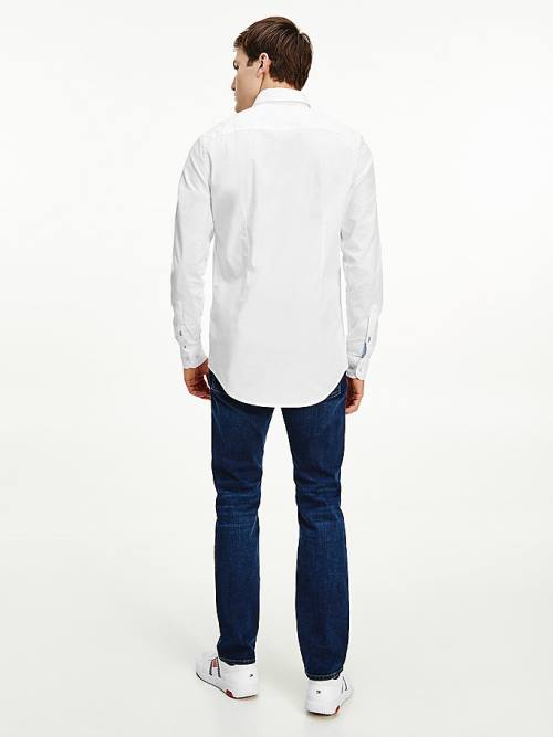 Tommy Hilfiger Slim Fit Stretch Poplin Ingek Férfi Fehér | TH375OUR