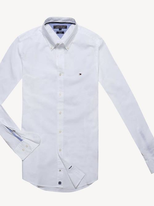 Tommy Hilfiger Slim Fit Stretch Poplin Ingek Férfi Fehér | TH375OUR