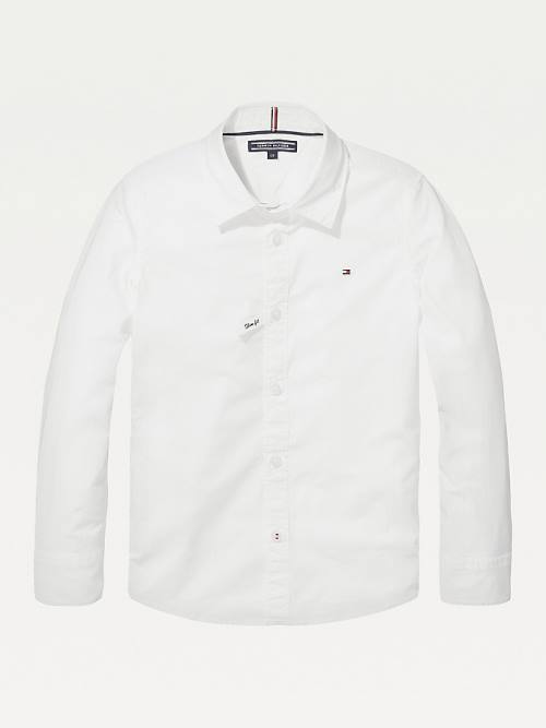 Tommy Hilfiger Slim Fit Stretch Shirt Póló Lány Fehér | TH749FXW