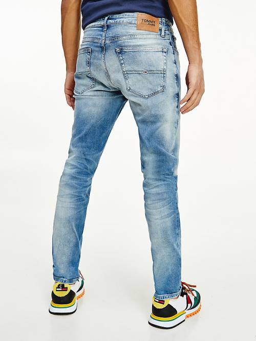 Tommy Hilfiger Slim Fit Tapered Faded Farmer Férfi Denim | TH648EBN