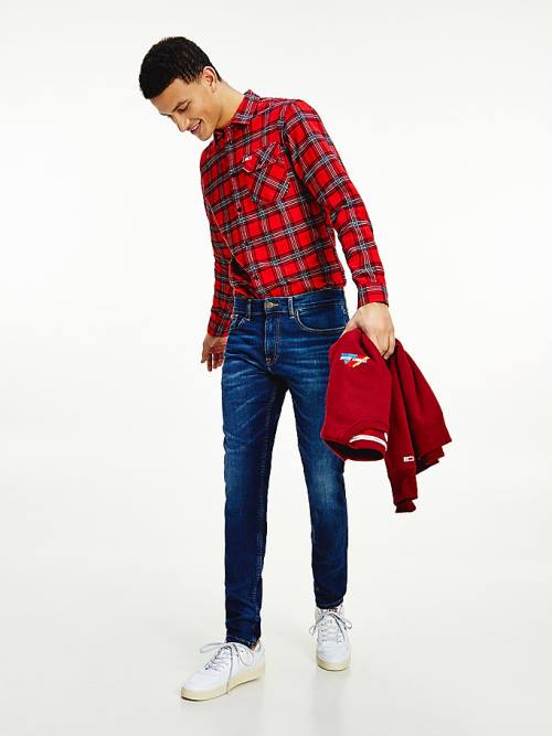 Tommy Hilfiger Slim Fit Tapered Faded Farmer Férfi Denim | TH703JSI