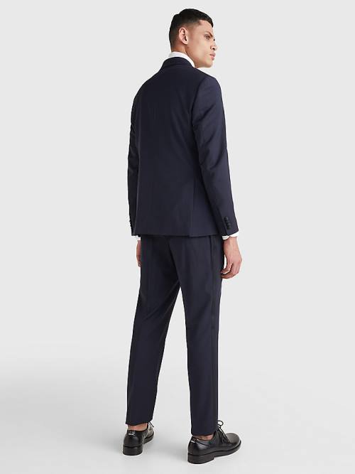 Tommy Hilfiger Slim Fit Tuxedo Blézerek Férfi Kék | TH846ZWF