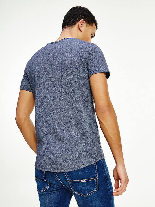 Tommy Hilfiger Slim Fit V-Neck Póló Férfi Kék | TH783MSV