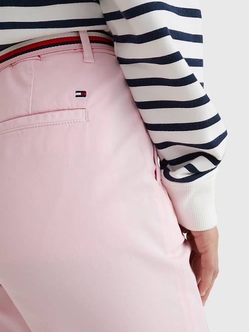 Tommy Hilfiger Slim Signature Belt Chinos Nadrág Női Rózsaszín | TH631FCZ