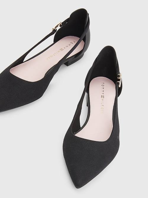 Tommy Hilfiger Slingback Pointed Balerina Cipő Női Fekete | TH189WRQ