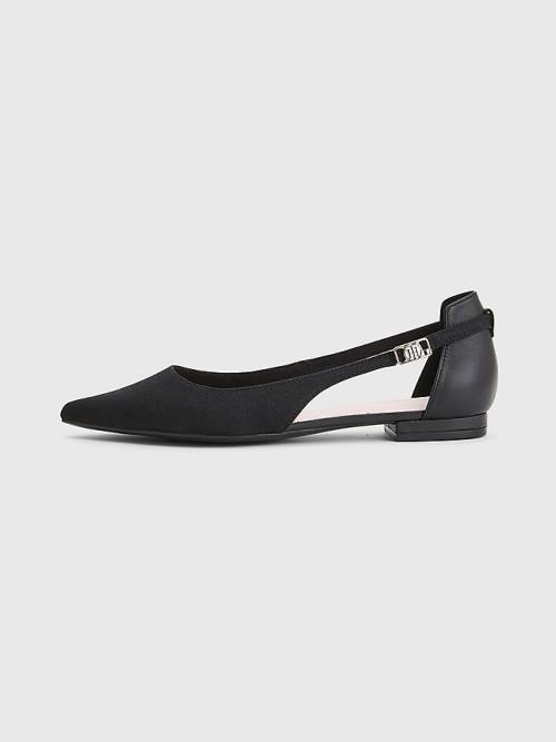 Tommy Hilfiger Slingback Pointed Balerina Cipő Női Fekete | TH189WRQ