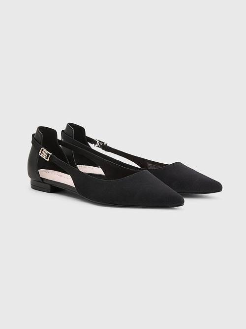 Tommy Hilfiger Slingback Pointed Balerina Cipő Női Fekete | TH189WRQ