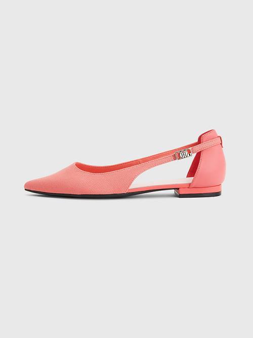 Tommy Hilfiger Slingback Pointed Balerina Cipő Női Piros | TH527XIA