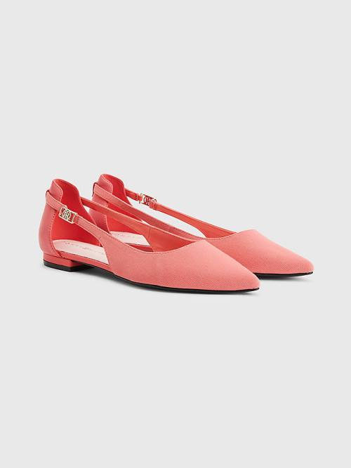 Tommy Hilfiger Slingback Pointed Balerina Cipő Női Piros | TH527XIA