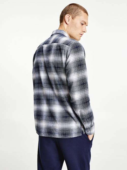 Tommy Hilfiger Slub Shadow Check Regular Fit Ingek Férfi Fekete | TH720QSP