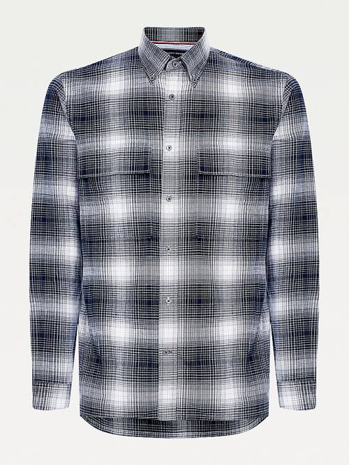 Tommy Hilfiger Slub Shadow Check Regular Fit Ingek Férfi Fekete | TH720QSP