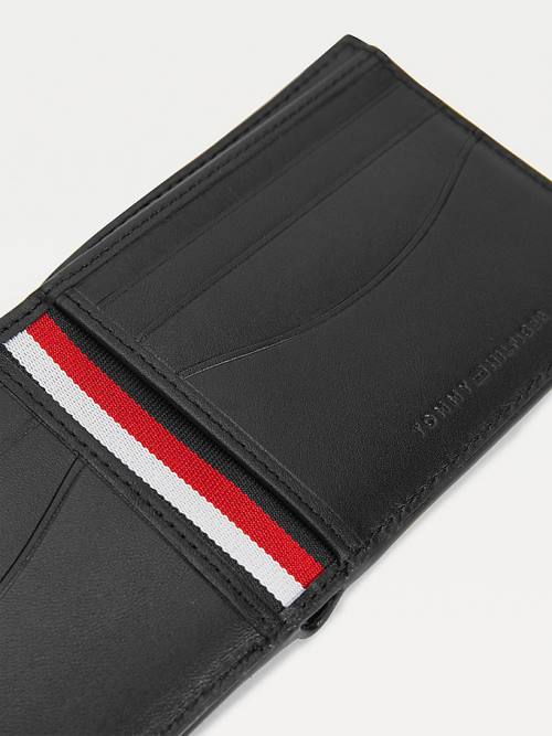 Tommy Hilfiger Small Bőr Key Fob Pénztárca Férfi Fekete | TH109WIZ