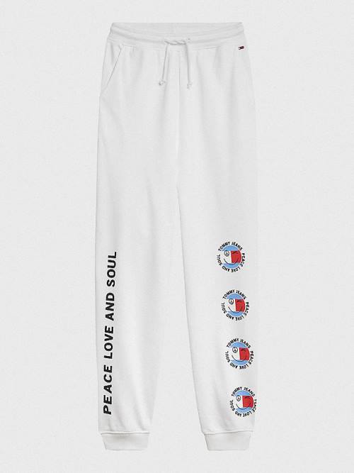 Tommy Hilfiger Smiley Peace Logo Joggers Nadrág Női Fehér | TH752LNU