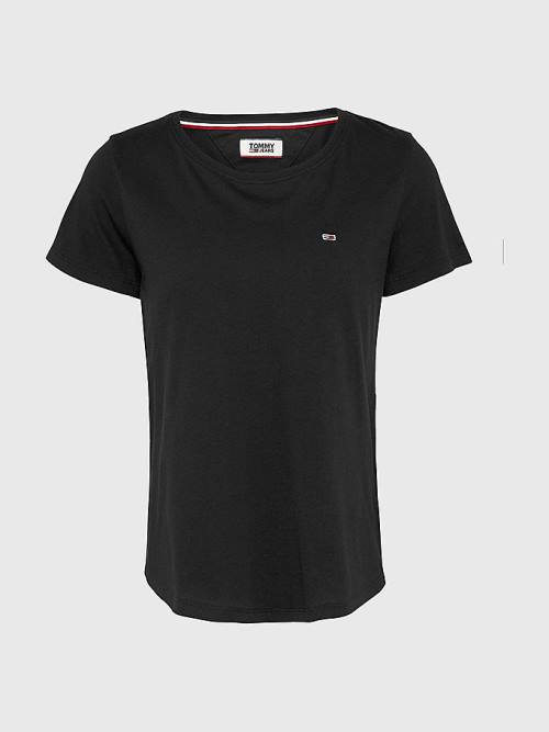 Tommy Hilfiger Soft Jersey Póló Női Fekete | TH351ANK