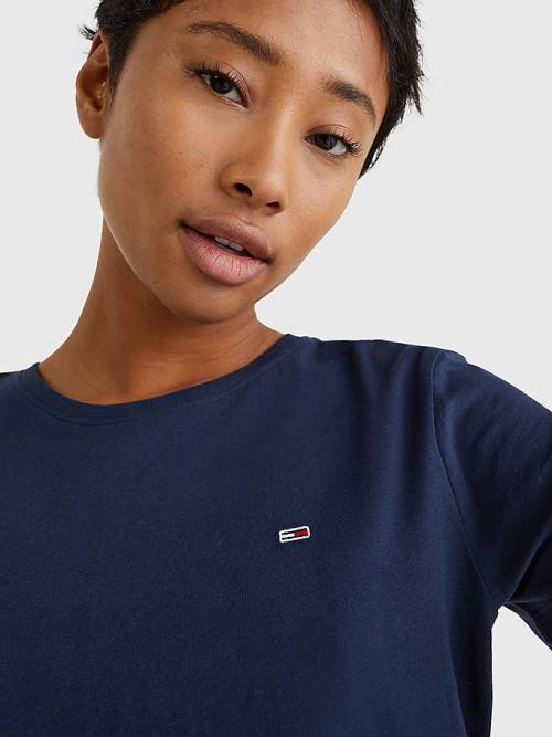 Tommy Hilfiger Soft Jersey Póló Női Kék | TH492SJE