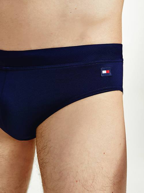 Tommy Hilfiger Solid Colour Briefs Fürdőruha Férfi Kék | TH268XCS