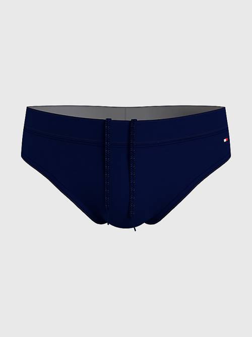 Tommy Hilfiger Solid Colour Briefs Fürdőruha Férfi Kék | TH268XCS