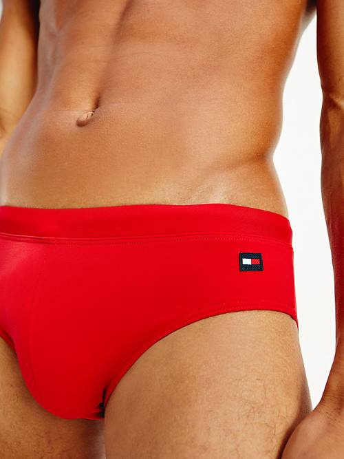 Tommy Hilfiger Solid Colour Briefs Fürdőruha Férfi Piros | TH275VGL