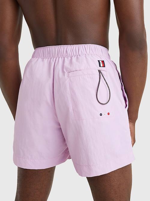 Tommy Hilfiger Solid Mid Length Shorts Fürdőruha Férfi Lila | TH342MWP