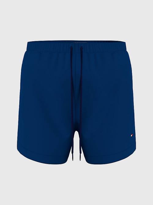 Tommy Hilfiger Solid Mid Length Shorts Fürdőruha Férfi Kék | TH964GPH