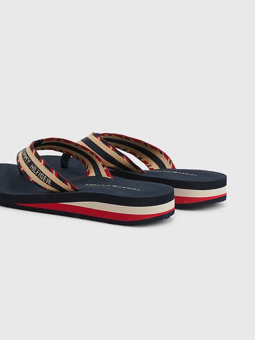 Tommy Hilfiger Sparkle Pántos Logo Flip-Flops Szandál Női Kék | TH675FEM